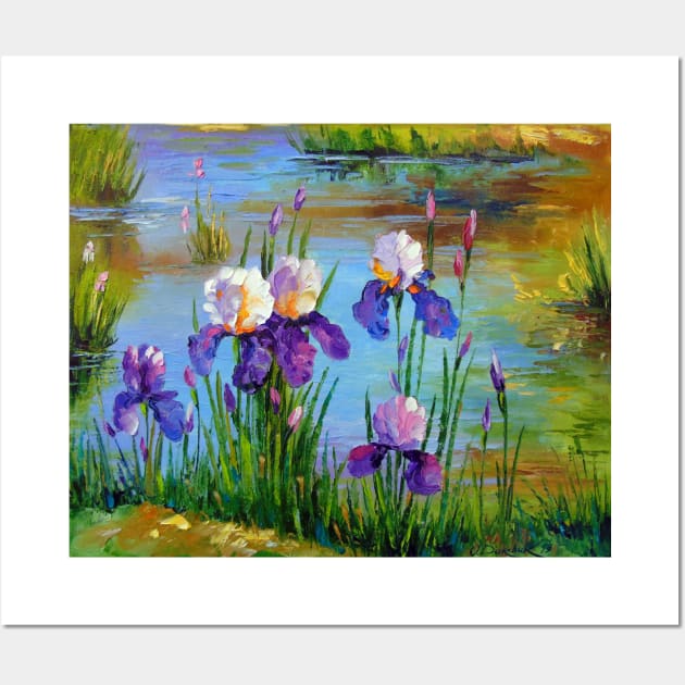 Irises at the pond Wall Art by OLHADARCHUKART